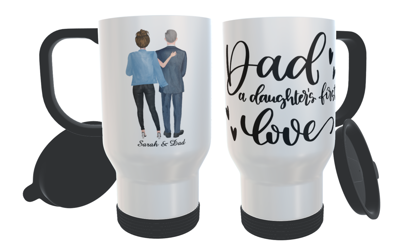 Father & Daughter Travel Mug, Custom Father and Daughter Mug - Click Image to Close